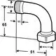 Heizkörperanschlussbogen mit einem R 3/4 Anschluss und M34 Gewinde, vernickelt. Produkt von IMI Hydronic Engineering, dargestellt mit Maßen und detaillierter Zeichnung.